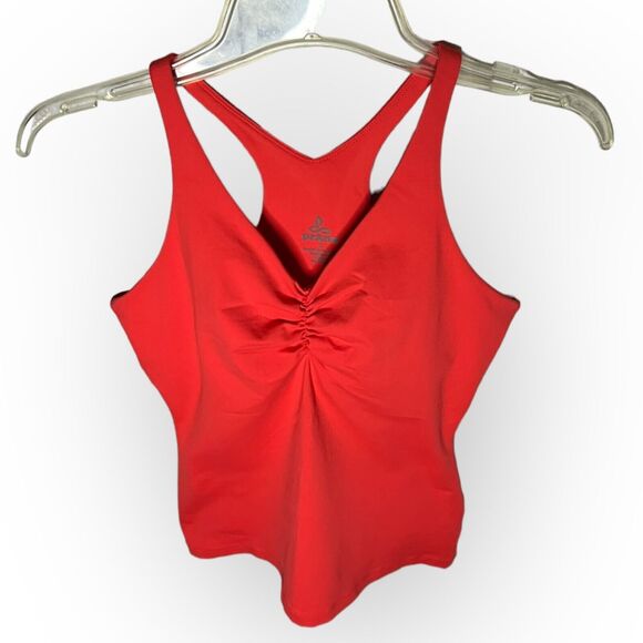 PrAna Women's Sabin Chakara Orange Racerback Tank Top with Built-in Bra Size S - Picture 3 of 11